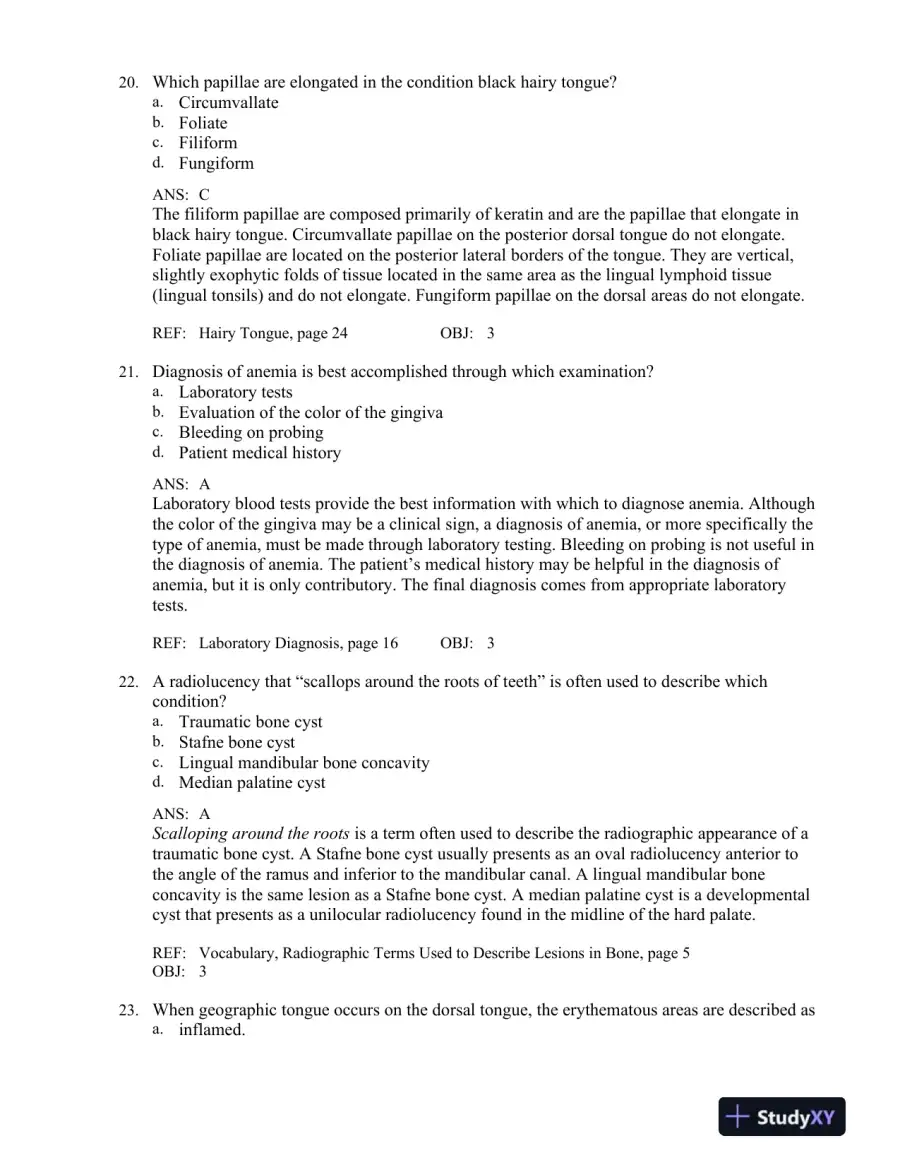 Oral Pathology for the Dental Hygienist 7th Edition Test Bank, page 8