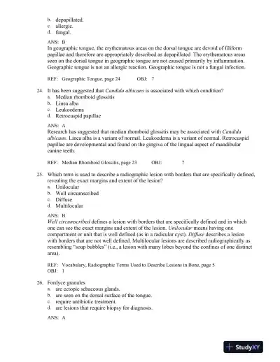 Oral Pathology for the Dental Hygienist 7th Edition Test Bank - Page 9 preview image