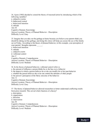 Applied Social Psychology: Understanding and Addressing Social and Practical Problems Third Edition Test Bank - Page 10 preview image