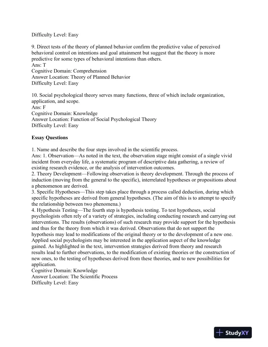 Applied Social Psychology: Understanding and Addressing Social and Practical Problems Third Edition Test Bank, page 13
