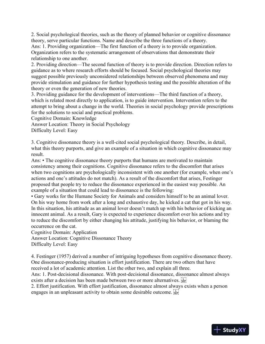 Applied Social Psychology: Understanding and Addressing Social and Practical Problems Third Edition Test Bank, page 14