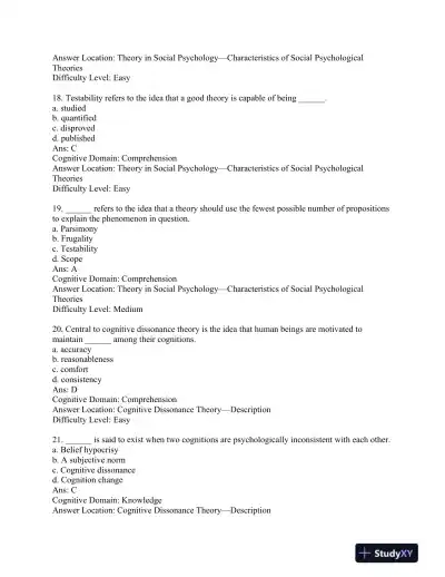 Applied Social Psychology: Understanding and Addressing Social and Practical Problems Third Edition Test Bank - Page 6 preview image