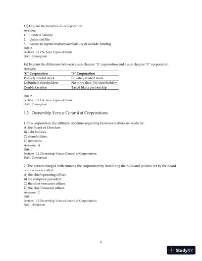 Test Bank for Corporate Finance: The Core, 5th Edition - Page 7 preview image