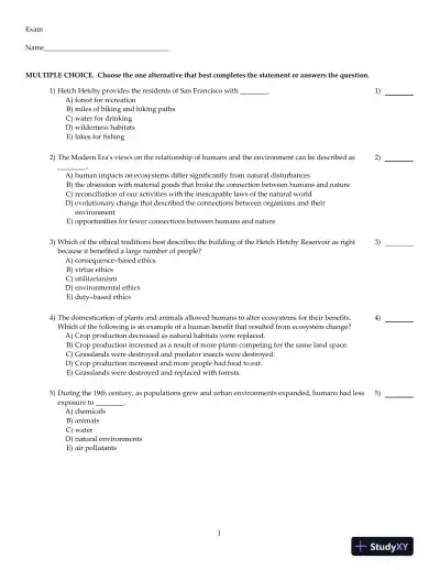 Test Bank For Environment and You, 2nd Edition - Page 10 preview image
