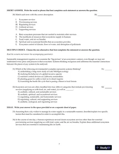 Test Bank For Environment and You, 2nd Edition - Page 8 preview image