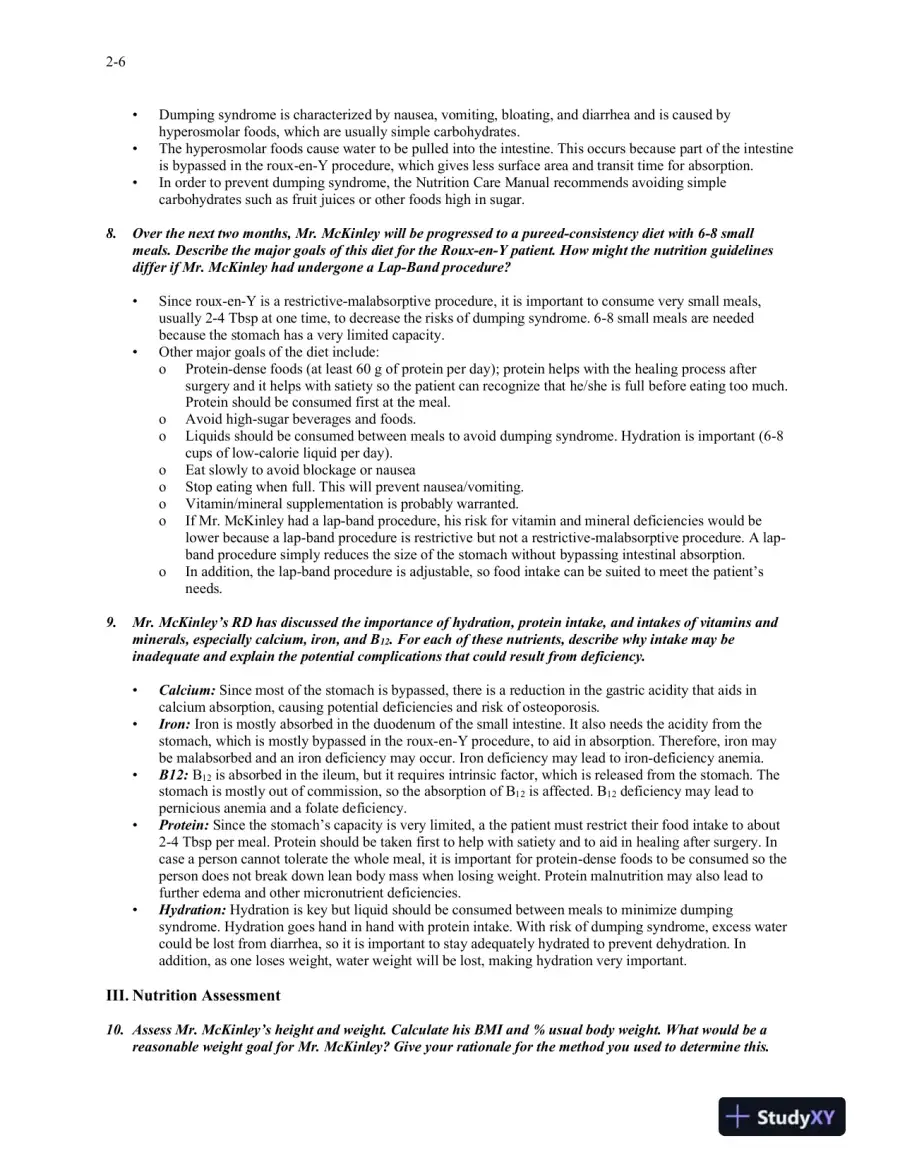 Solution Manual For Medical Nutrition Therapy: A Case Study Approach, 4th Edition, page 15