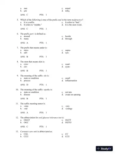 Basic Clinical Laboratory Techniques 6th Edition Test Bank - Page 11 preview image