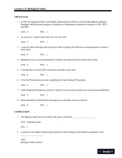 Basic Clinical Laboratory Techniques 6th Edition Test Bank - Page 14 preview image