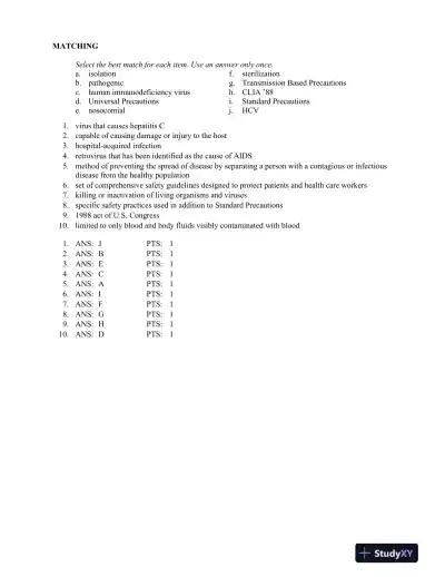 Basic Clinical Laboratory Techniques 6th Edition Test Bank - Page 16 preview image
