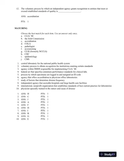 Basic Clinical Laboratory Techniques 6th Edition Test Bank - Page 5 preview image