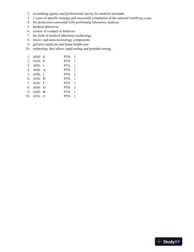 Basic Clinical Laboratory Techniques 6th Edition Test Bank - Page 9 preview image