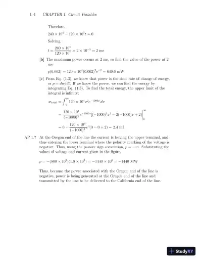 Solution Manual For Electric Circuits, 9th Edition - Page 5 preview image