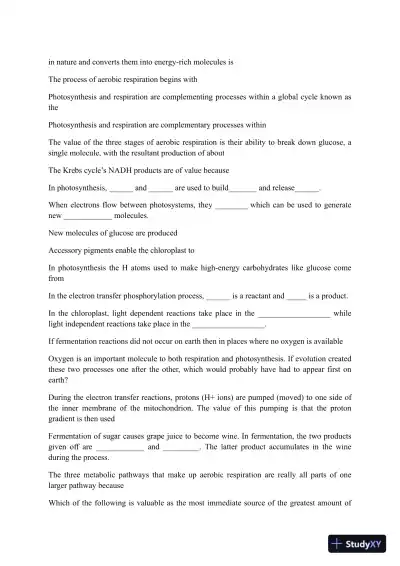 Liberty University BIOL 101 Quiz 3 Complete Solutions Correct Answers Key - Page 4 preview image