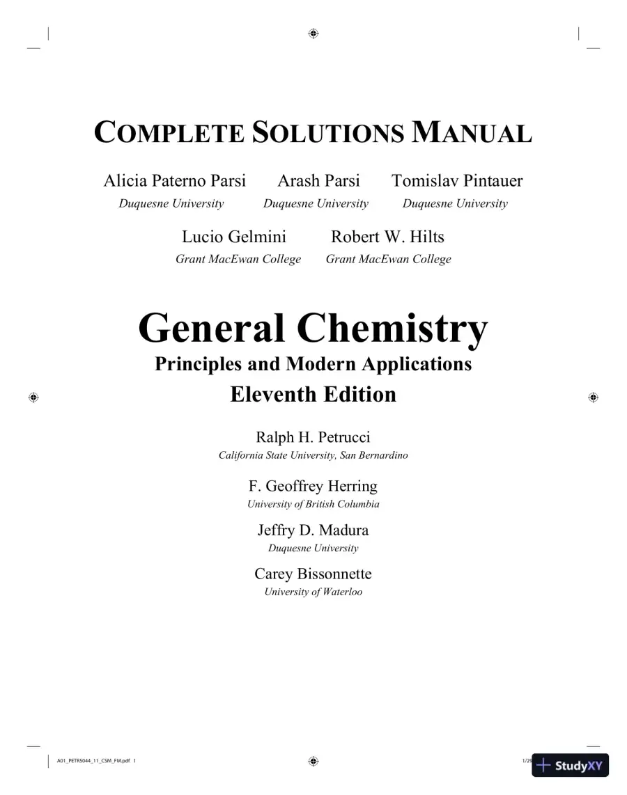 Solution Manual For General Chemistry: Principles and Modern Applications, 11th Edition, page 3