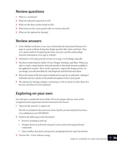 Solution Manual for Adobe XD Classroom in a Book (2020 release) - Page 8 preview image