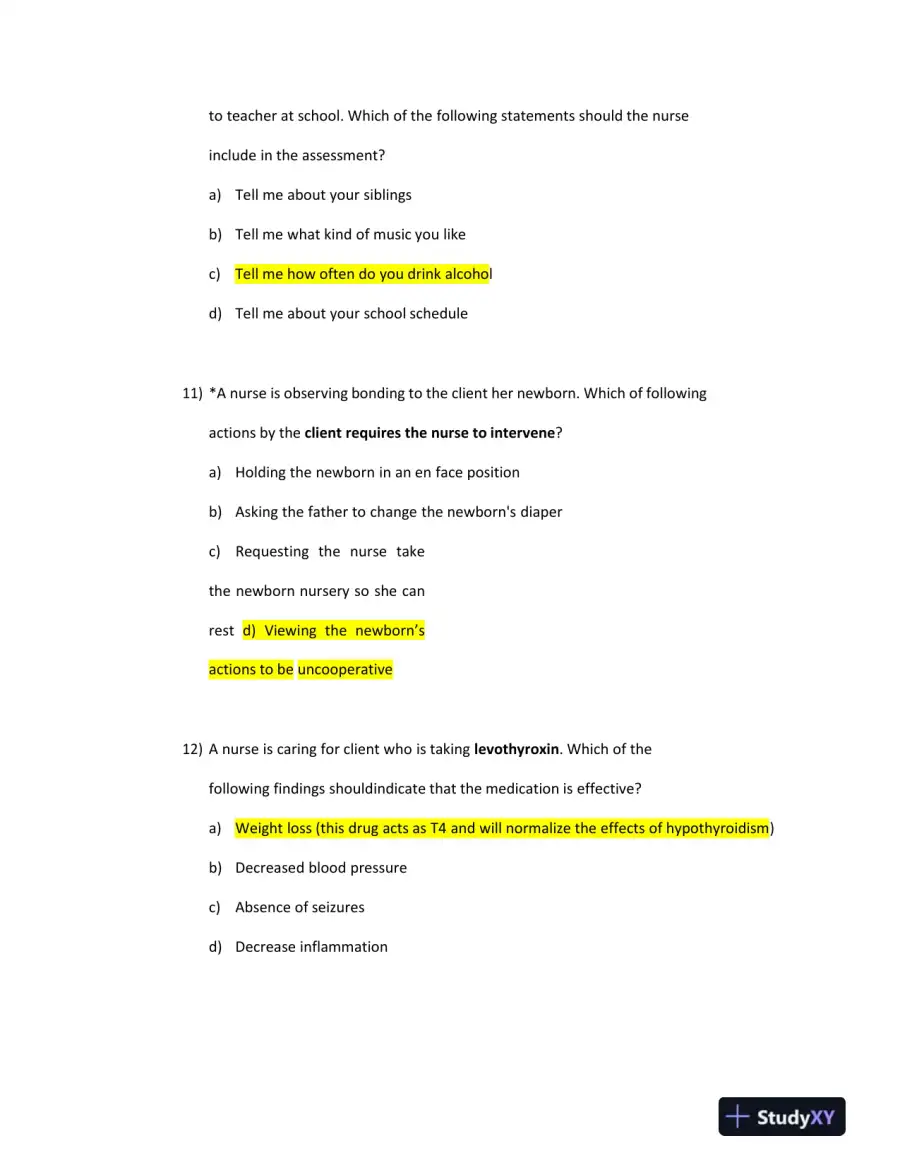 2023 ATI PN Comp Exit Exam With Answers (164 Solved Questions), page 10