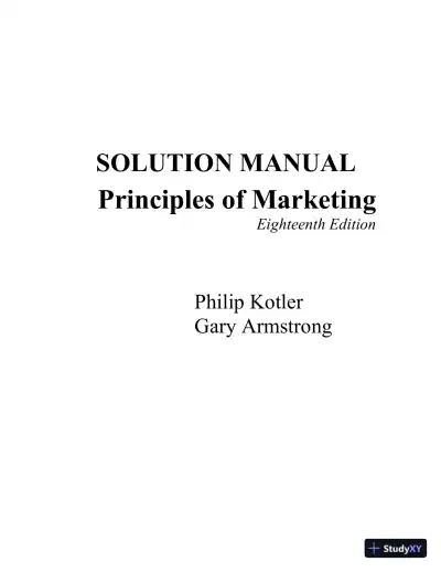 Solution Manual for Principles of Marketing, 18th Edition - Page 1 preview image