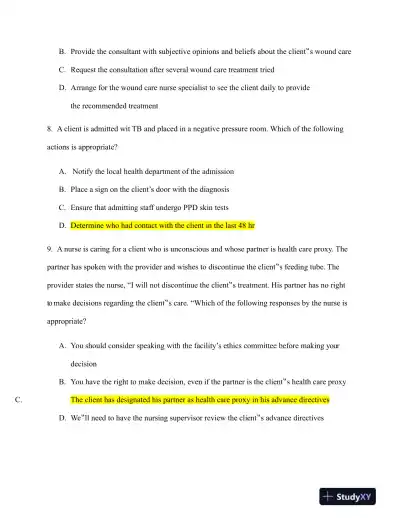 ATI Leadership Proctored Exam with Answers (70 Solved Questions) - Page 4 preview image