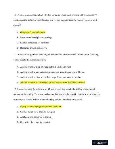 ATI Leadership Proctored Exam with Answers (70 Solved Questions) - Page 5 preview image