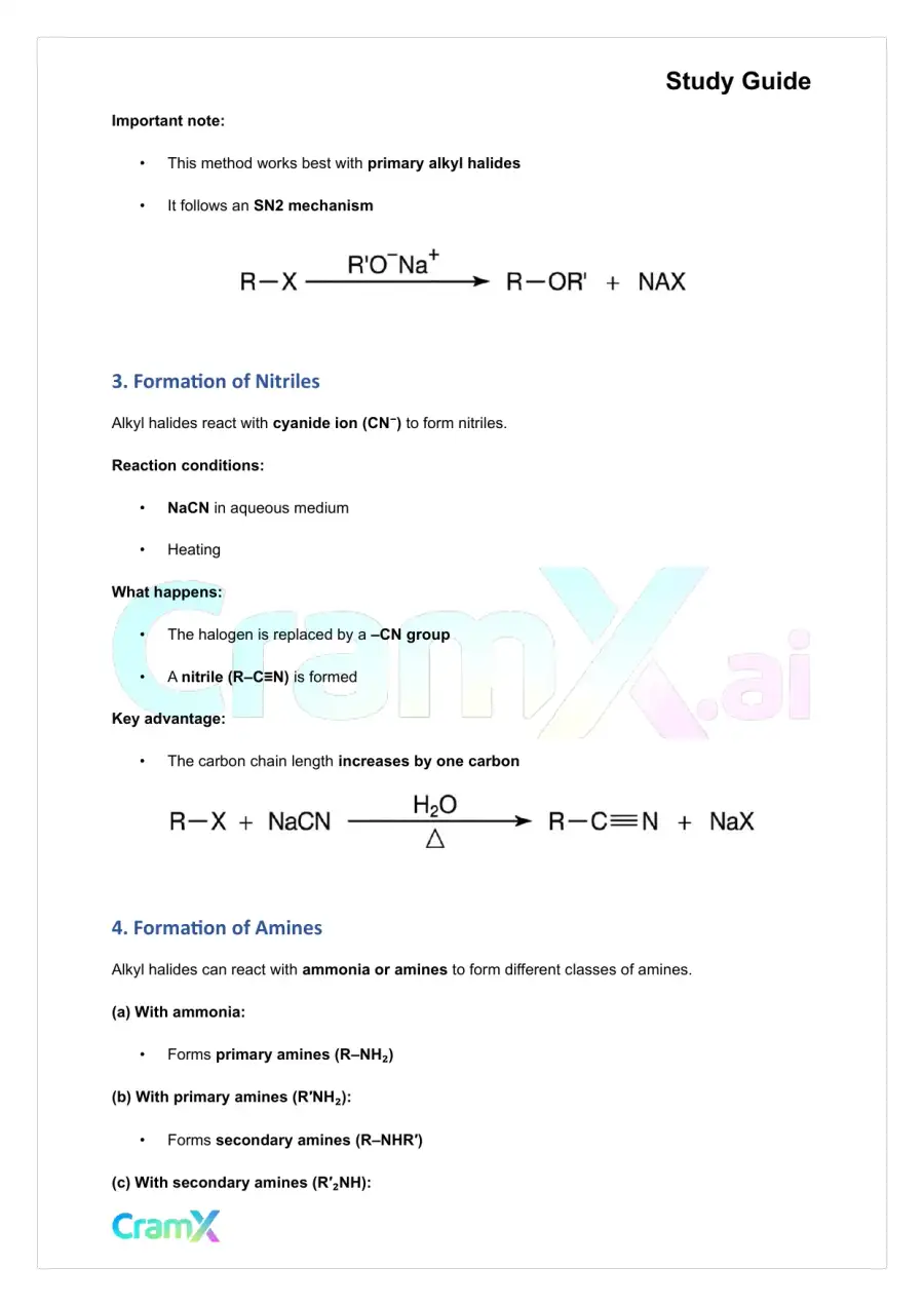 Organic Chemistry II - Summary of Reactions, page 2