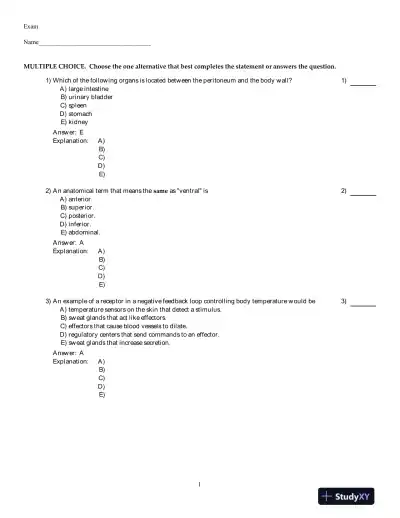 Visual Anatomy And Physiology, 2nd Edition Test Bank - Page 1 preview image