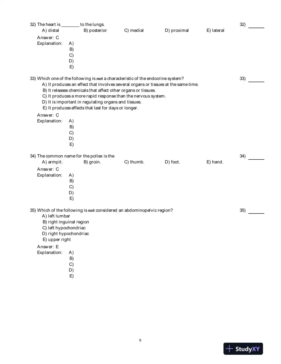 Visual Anatomy And Physiology, 2nd Edition Test Bank, page 10