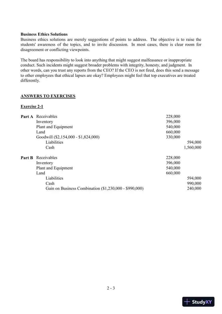 Solution Manual For Advanced Accounting, 3rd Edition(2002 Fasb Update), page 11