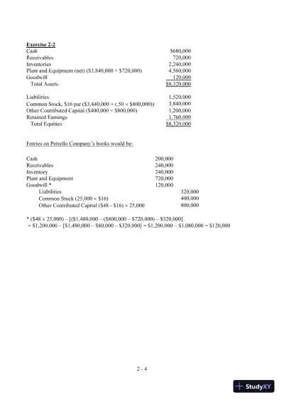 Solution Manual For Advanced Accounting, 3rd Edition(2002 Fasb Update) - Page 12 preview image