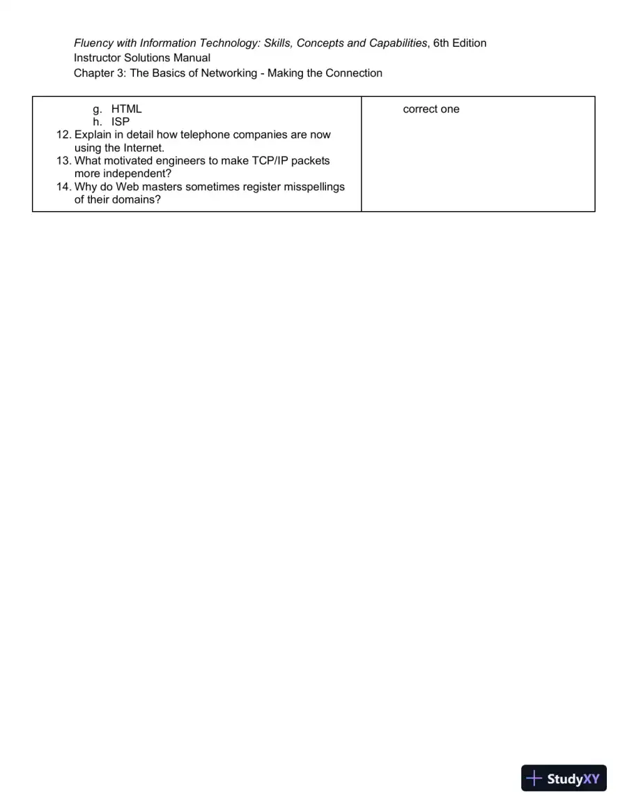 Solution Manual for Fluency With Information Technology, 6th Edition, page 12