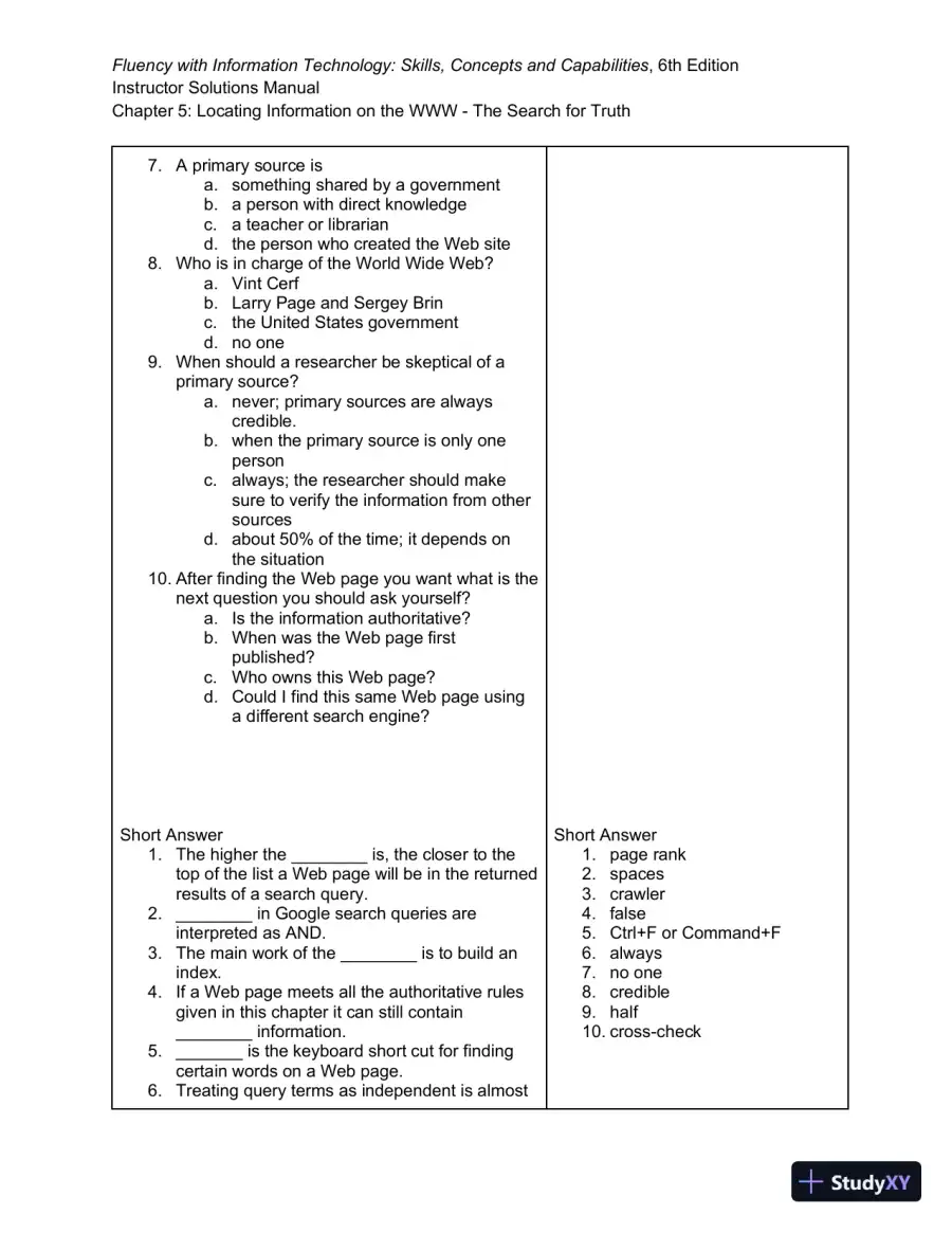 Solution Manual for Fluency With Information Technology, 6th Edition, page 18
