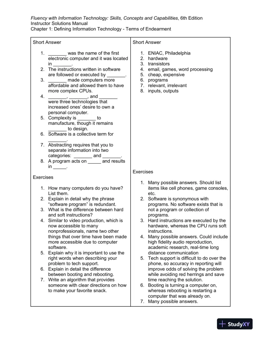 Solution Manual for Fluency With Information Technology, 6th Edition, page 3
