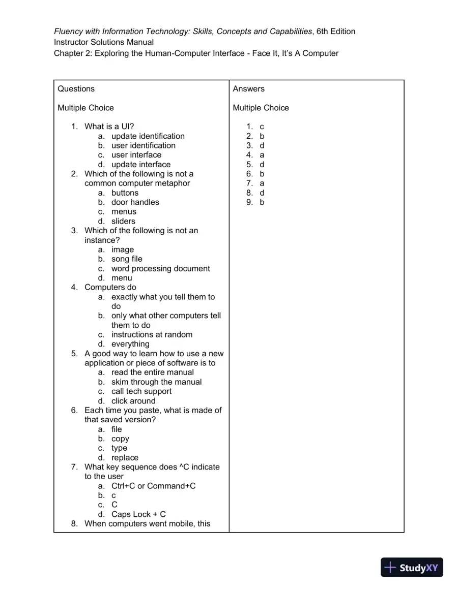 Solution Manual for Fluency With Information Technology, 6th Edition, page 5