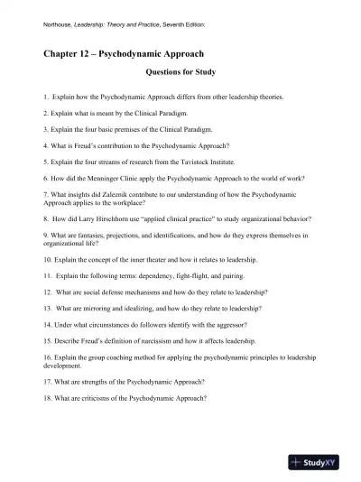 Leadership: Theory And Practice, 7th Edition Solution Manual - Page 13 preview image