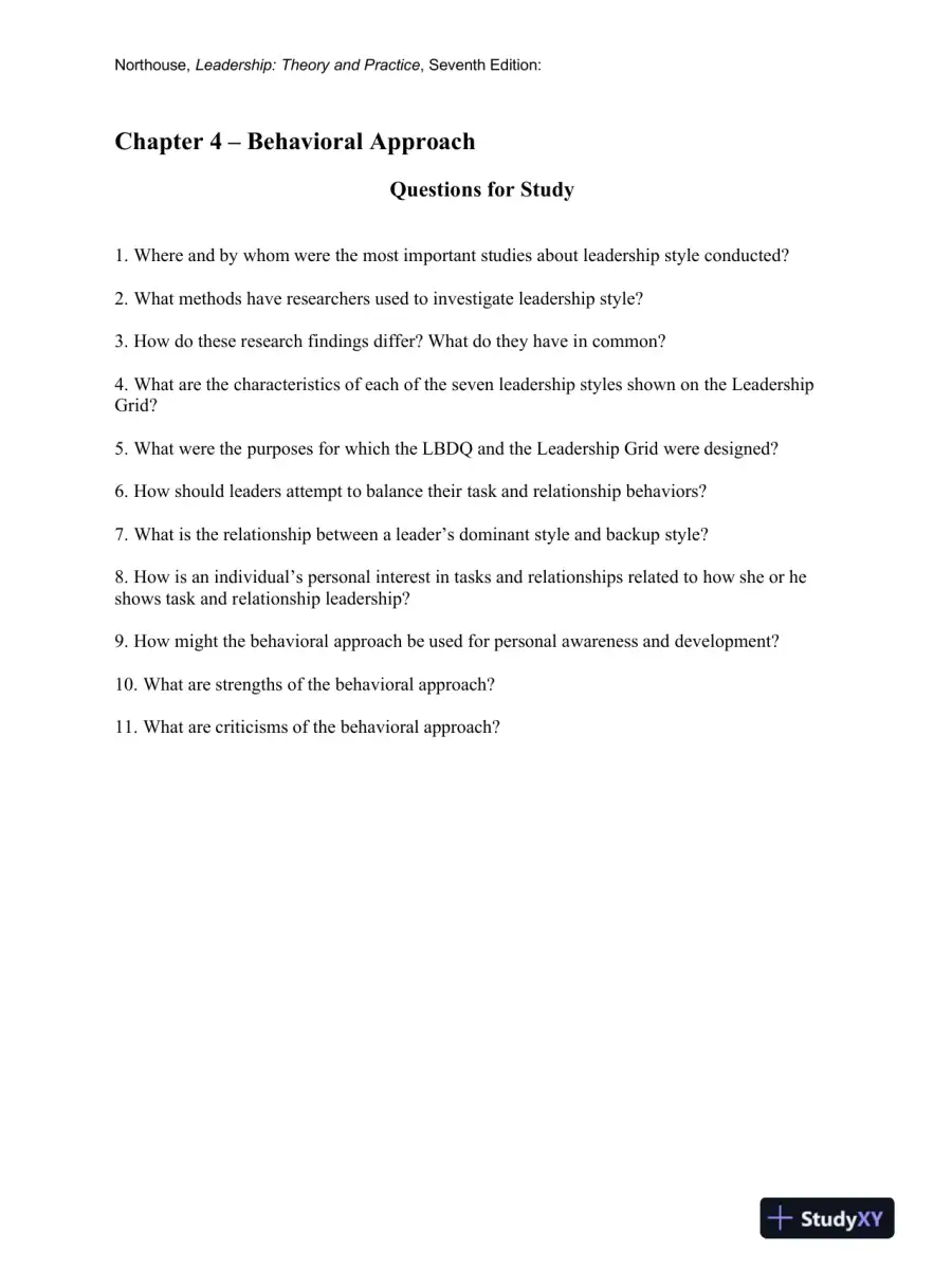 Leadership: Theory And Practice, 7th Edition Solution Manual, page 5
