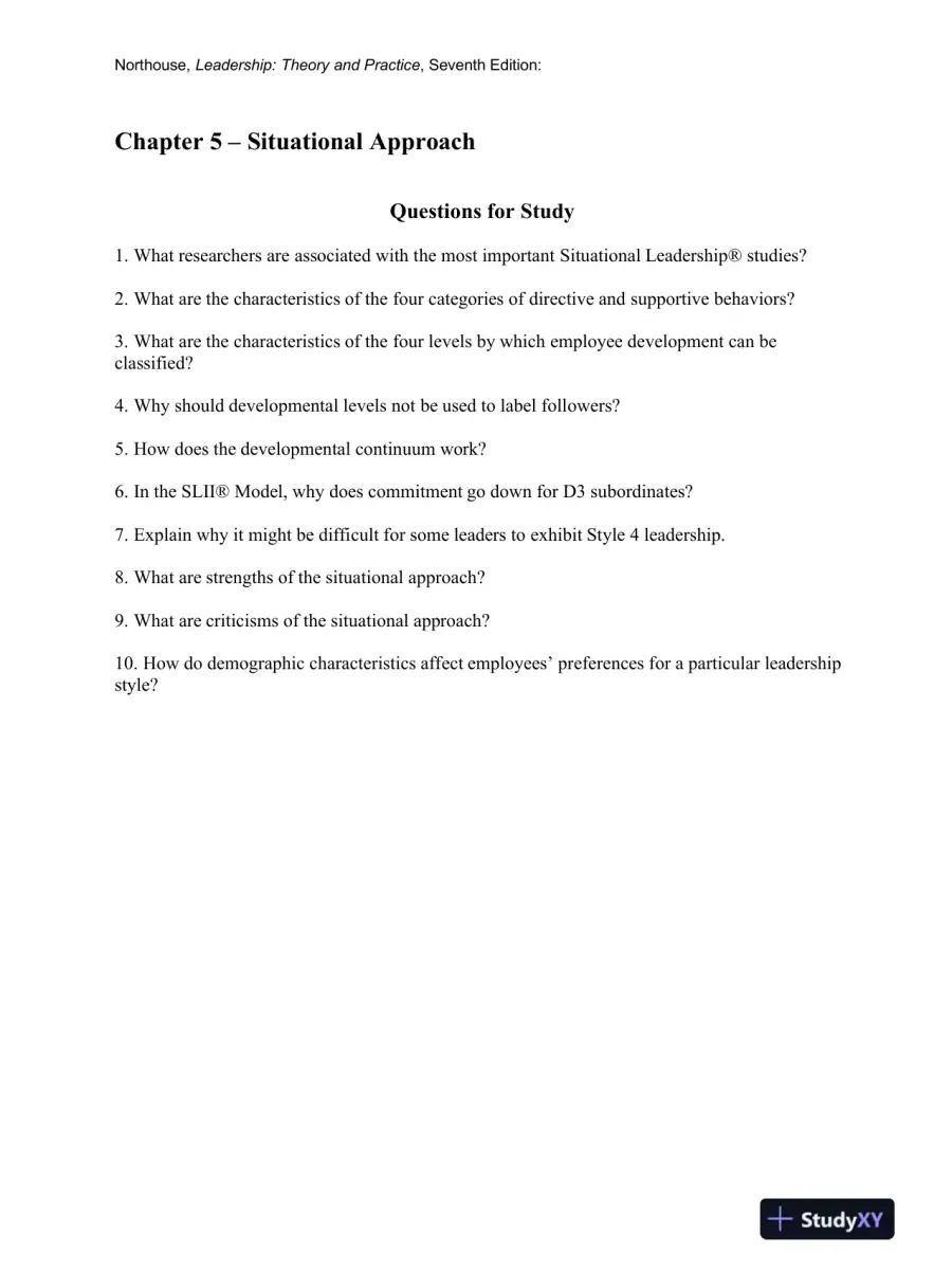 Leadership: Theory And Practice, 7th Edition Solution Manual, page 6