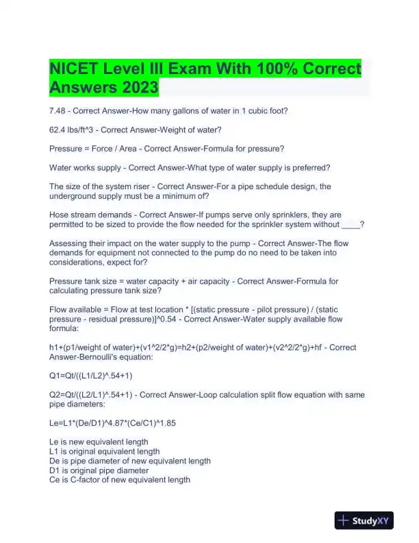2023 NICET Physics Level III Exam With Answers (15 Solved Questions) - Page 1 preview image