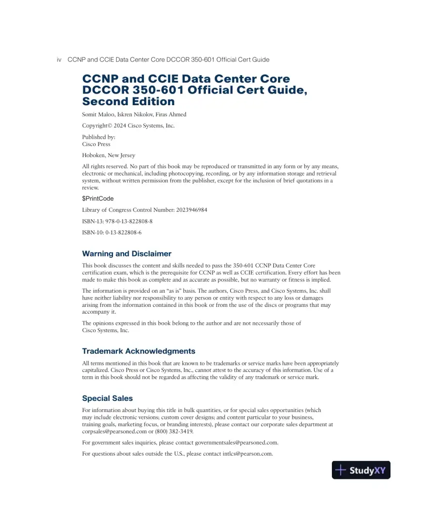 CCNP and CCIE Data Center Core DCCOR 350-601 Official Cert Guide (2023), page 6