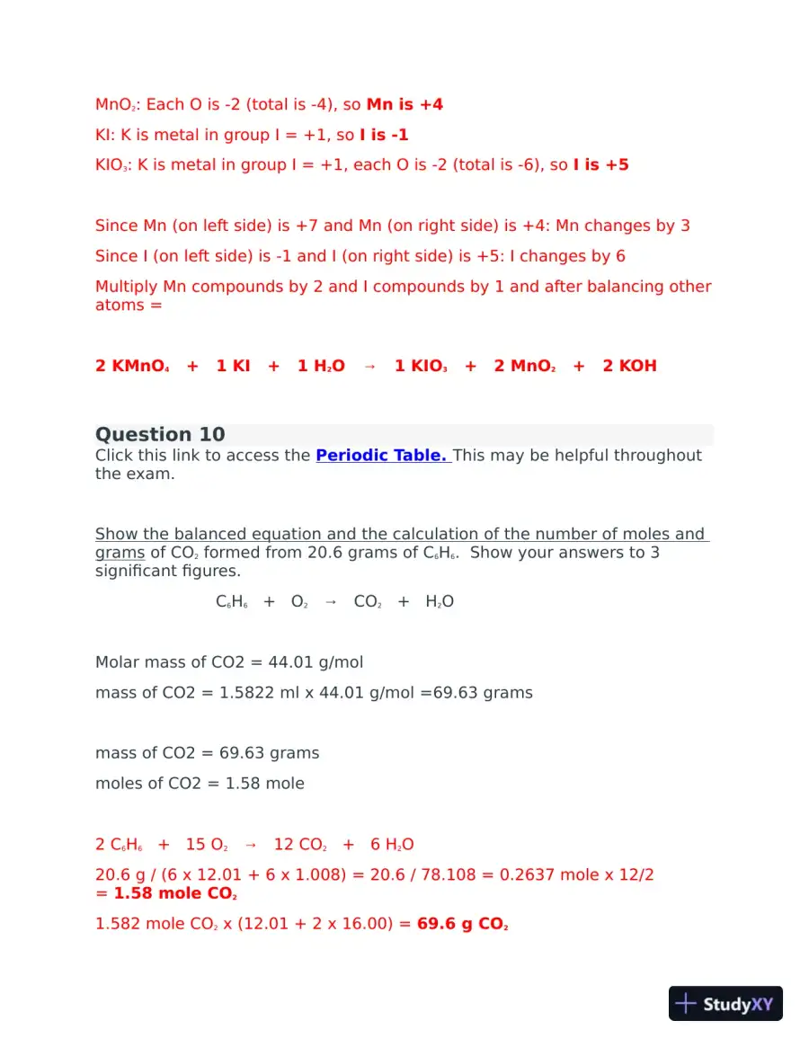 CHEM103 Portage Learning Module 1 to 6 Exam with Answers (72 Solved Questions), page 11