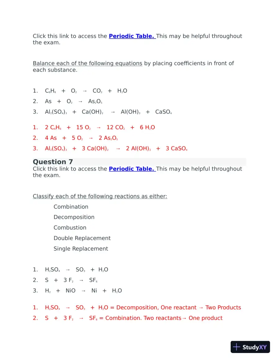 CHEM103 Portage Learning Module 1 to 6 Exam with Answers (72 Solved Questions), page 9