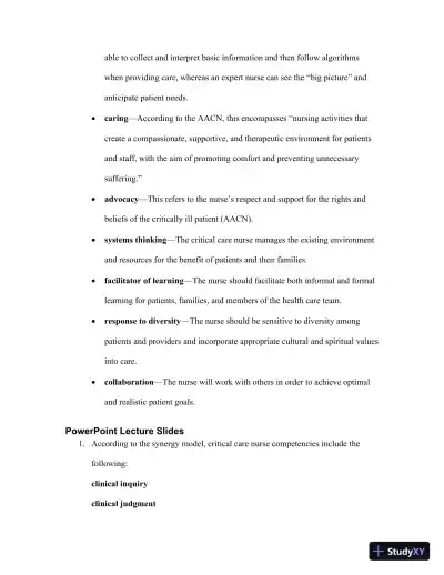 Class Notes For Understanding the Essentials of Critical Care Nursing, 2nd Edition - Page 14 preview image
