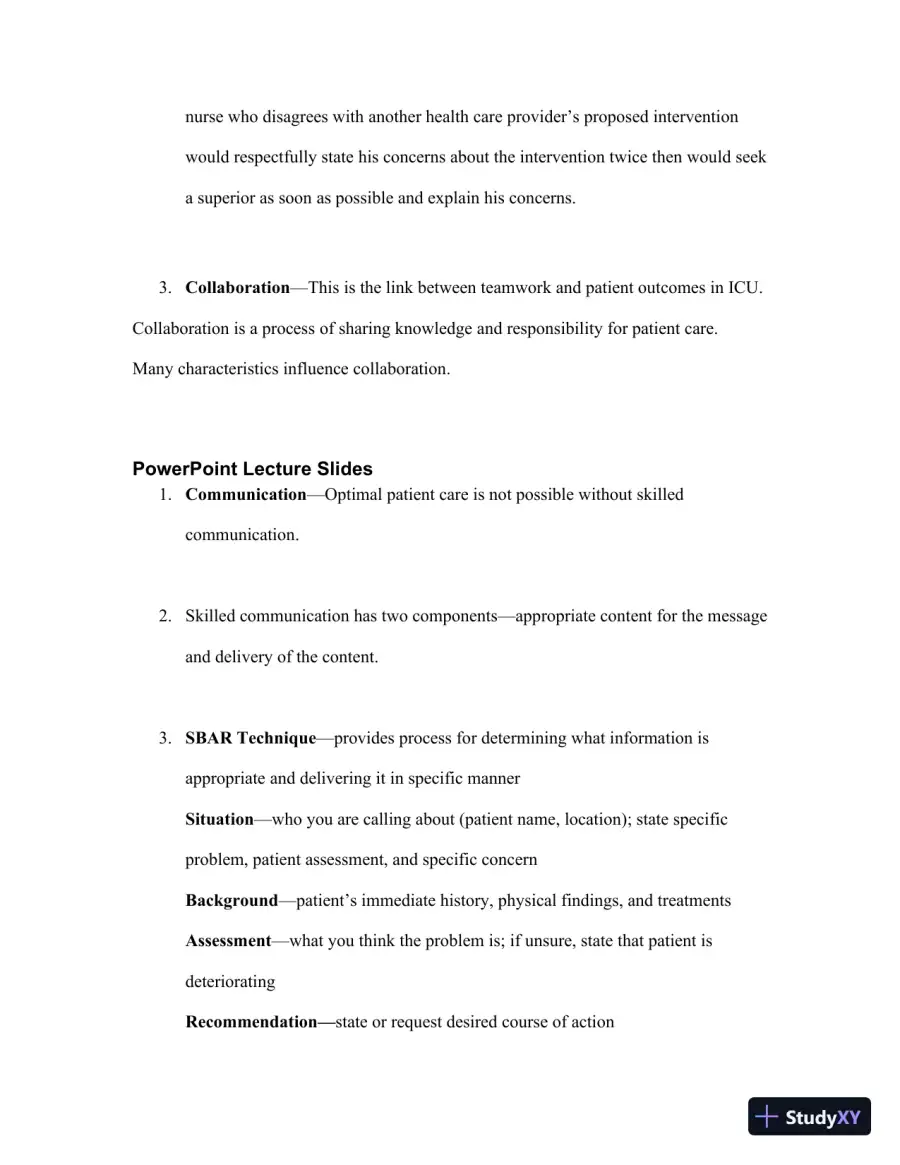 Class Notes For Understanding the Essentials of Critical Care Nursing, 2nd Edition, page 17