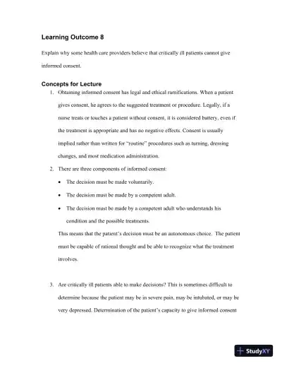 Class Notes For Understanding the Essentials of Critical Care Nursing, 2nd Edition - Page 19 preview image