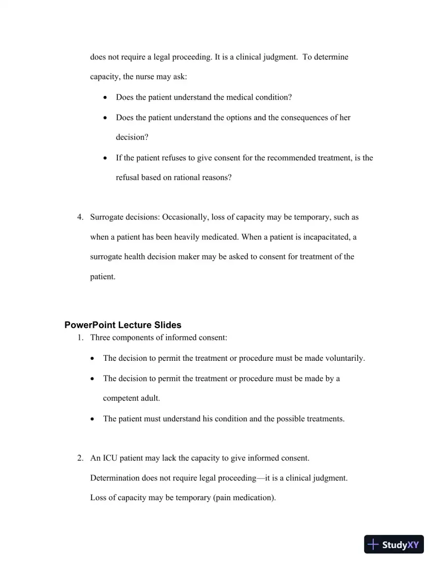 Class Notes For Understanding the Essentials of Critical Care Nursing, 2nd Edition, page 20