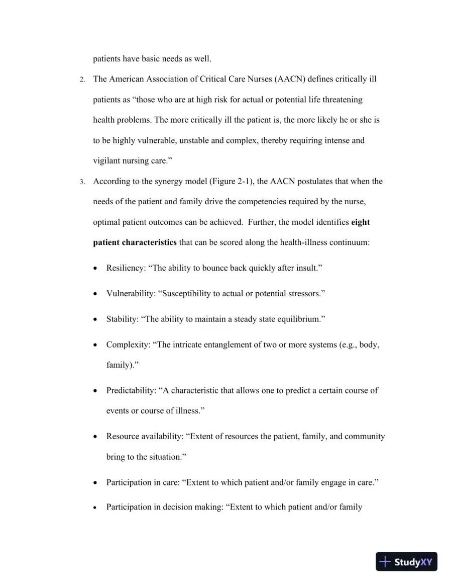 Class Notes For Understanding the Essentials of Critical Care Nursing, 2nd Edition, page 29