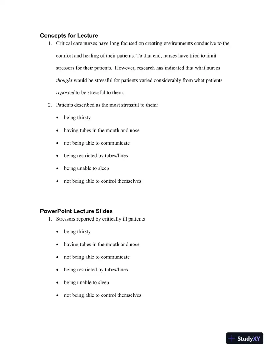 Class Notes For Understanding the Essentials of Critical Care Nursing, 2nd Edition, page 31