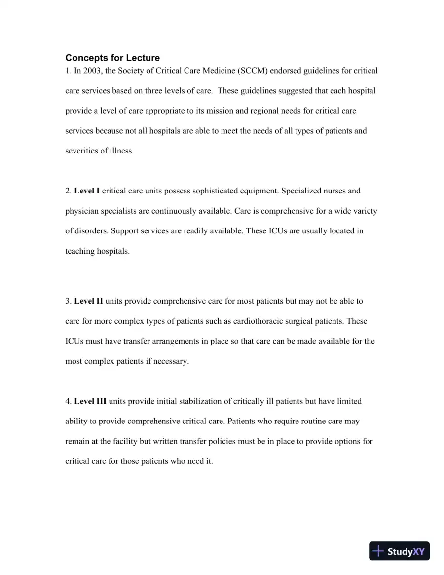 Class Notes For Understanding the Essentials of Critical Care Nursing, 2nd Edition, page 4