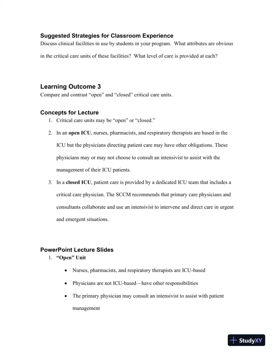Class Notes For Understanding the Essentials of Critical Care Nursing, 2nd Edition, page 6