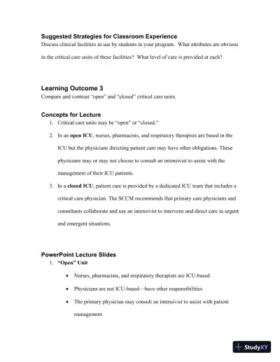 Class Notes For Understanding the Essentials of Critical Care Nursing, 2nd Edition - Page 6 preview image