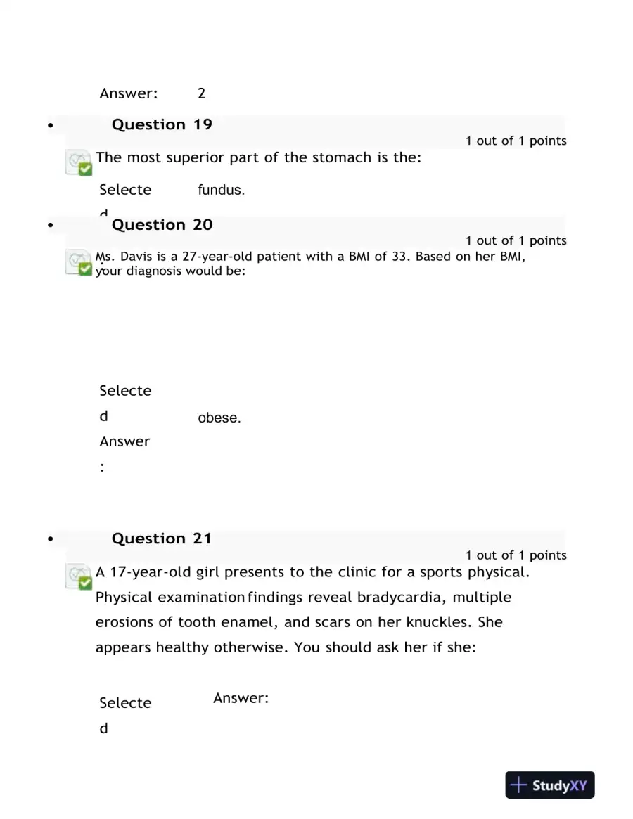 2023 NURS6512 Health Assessment Midterm Exam With Answers (100 Solved Questions), page 10