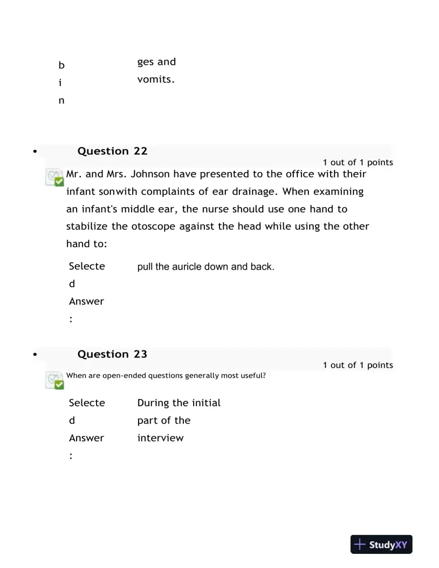 2023 NURS6512 Health Assessment Midterm Exam With Answers (100 Solved Questions), page 11